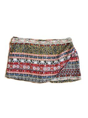 BeBop Boho Floral Skort Shorts – Size Small| 100% Rayon Y2K Beach